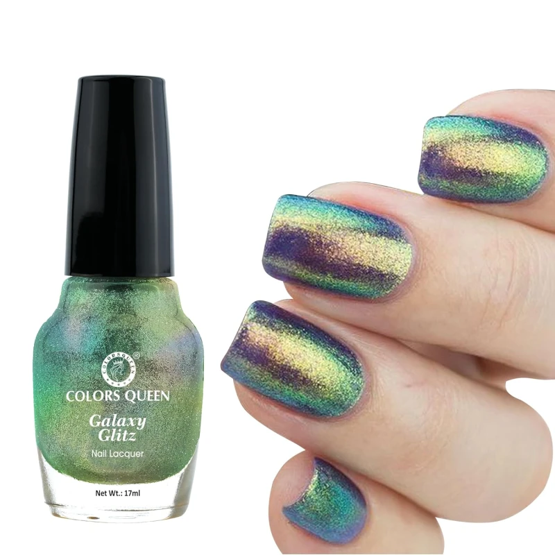 Colors Queen Galaxy Glitz Nail Lacquer | Glossy Nail Polish | Long Lasting | Chip Resisting Formula, Effortless Application | Vegan and Cruelty Free (132 - Pearlesent, 17ml) thumbnail 2
